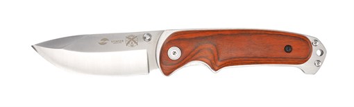 Нож складной Stinger, 91 мм (серебристый), рукоять: сталь/дерево (серебр.-корич.), коробка картон - фото 356339