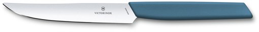 Нож для стейка VICTORINOX Swiss Modern, лезвие 12 см с прямой кромкой, васильково-синий - фото 356733