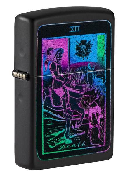 Зажигалка ZIPPO Tarot Card с покрытием Black Matte, латунь/сталь, чёрная, матовая, 38x13x57 мм - фото 357037