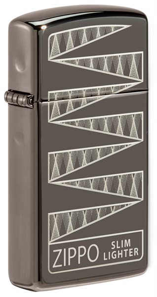 Зажигалка 65th Anniversary Zippo Slim® с покрытием Black Ice®, латунь/сталь, чёрная, 29x10x60 мм - фото 357161