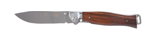 Нож складной Stinger, 106 мм (серебристый), рукоять: сталь/дерево (серебр.-корич.), коробка картон - фото 357274