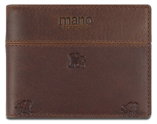 Портмоне Mano "Don Leon", натуральная кожа в коричневом цвете, 11 х 8,6 см - фото 357566