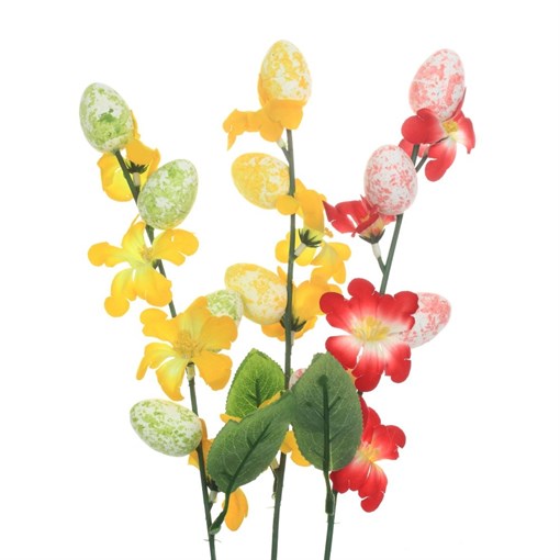 Ветка искусственная "Пасхальная" (3*4), L5 W5 H40 см, 3в. - фото 370818