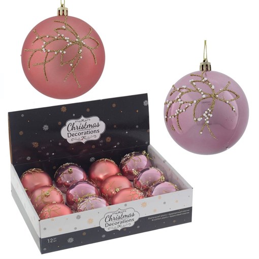 Украшение новогоднее "Шар", набор из 12-ти шт, D 8 см, L36 W26 H9 см - фото 372071