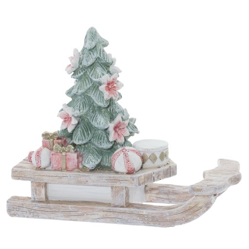 Фигурка декоративная "Елочка на санках", L12,5 W5 H10,5 см - фото 372456