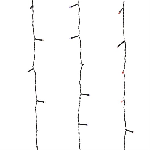 Электрогирлянда "Бахрома", L2 H1м, 160 разноцвет. LED, 5W, 8 реж.свеч, шнур зеленый 1,5 м, IP20 - фото 372732