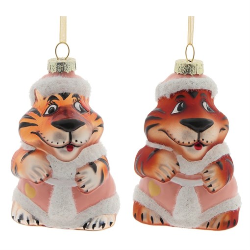 Украшение новогоднее "Тигр", L6,5 W6,5 H10,5 см, 2в. - фото 375583