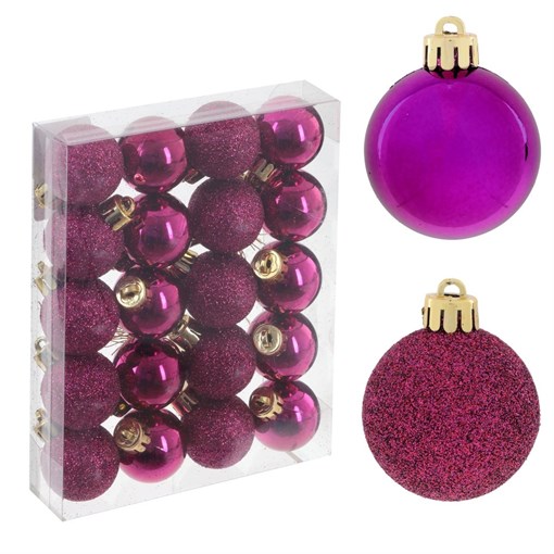 Украшение новогоднее "Шар", набор из 20-ти шт, D 3 см, L14,5 W3 H11,5 см - фото 376740