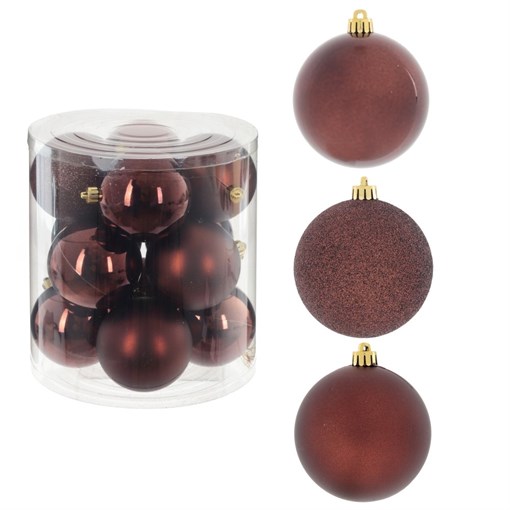 Украшение новогоднее "Шар", набор из 12-ти шт, D 9 см, L19 W19 H21 см - фото 376773