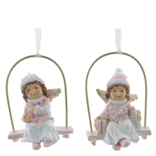 Изделие декоративное подвесное "Девочка на качелях", 2 в., L5 W4,5 H7 см, 2в. - фото 376891