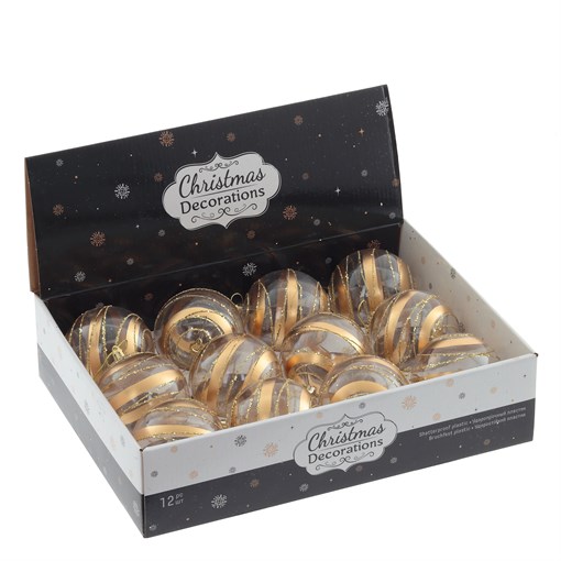 Украшение новогоднее "Шар", набор из 12-ти шт, D8 см, L35 W28 H9 см - фото 377506