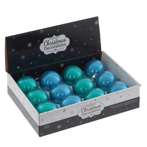 Украшение новогоднее "Шар", набор из 12-ти шт, D 10 см, L44 W33 H10,5 см - фото 377530