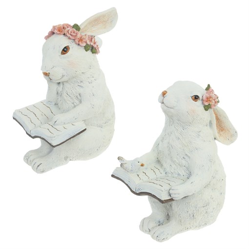 Фигурка декоративная "Заяц", L9 W14 H17 см, 2в. - фото 379588
