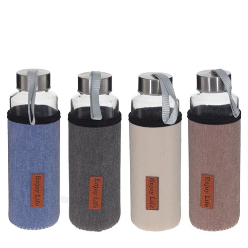 Бутылка, 400 мл, L7 W7 H20 см, 4в. - фото 379878