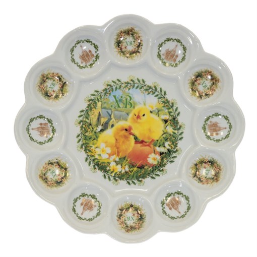 Тарелка пасхальная для 12-ти яиц, L25 W25 H3 см - фото 380049