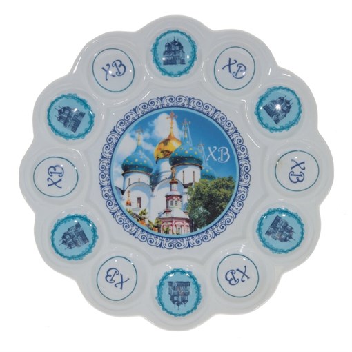 Тарелка пасхальная для 12-ти яиц, L25 W25 H3 см - фото 380051