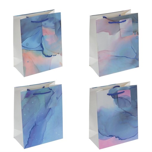 Пакет подарочный (бумага, плотность 210г/м2, блок 12шт), L18 W10 H23 см, 4в. - фото 380099