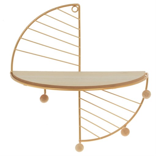 Полка настенная с крючками, L29 W15 H30 см - фото 380344