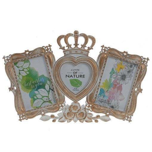 Фоторамка для 3-х фото, L41 W2 H26 см - фото 380559