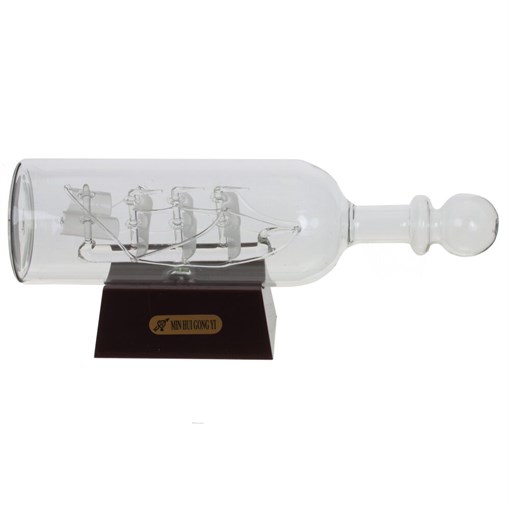 Изделие декоративное "Корабль в бутылке" с подсветкой, L26 W7 H11 см - фото 380744