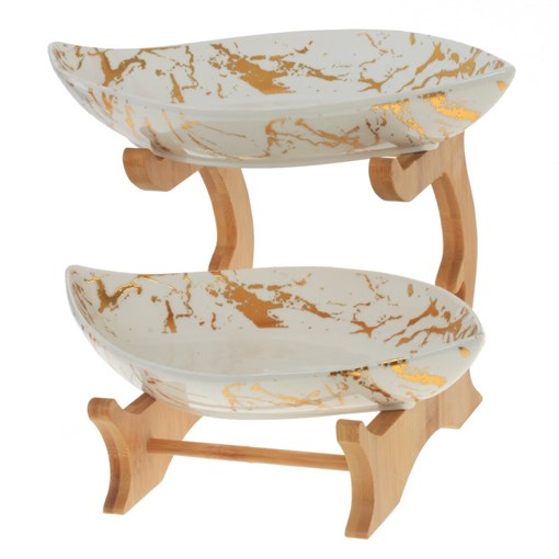 Ваза для фруктов 2-х ярусная, L27 W17 H21 см - фото 381307