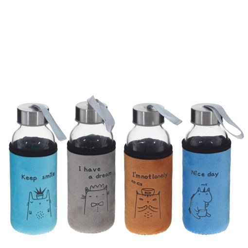 Бутылка, 300 мл, L6,5 W6,5 H17 см, 4в. - фото 381465