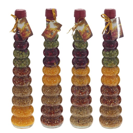 Бутылка декоративная "Крупы", L6,5 W6,5 H31 см, 4в. - фото 381527