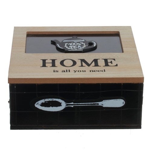 Шкатулка для чайных пакетиков, L18 W18 H8 см - фото 381629