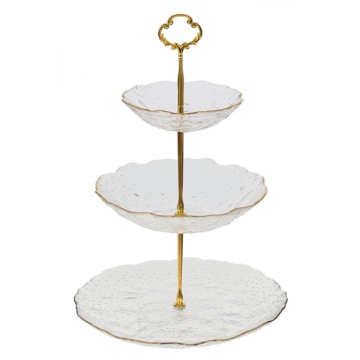 Ваза для фруктов 3-х ярусная, L26 W26 H38 см - фото 383315