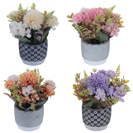 Цветочная композиция, L16 W16 H19,5 см, 4в. - фото 383388