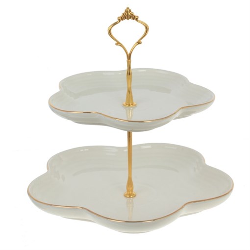 Ваза для фруктов 2-х ярусная, L25 W25 H23 см - фото 383690