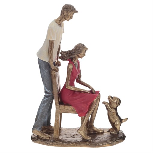 Фигурка декоративная "Влюбленная пара", L17 W8 H24 см - фото 383800