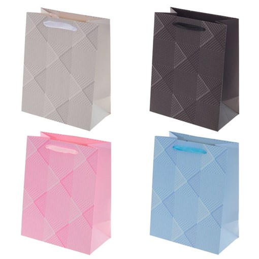 Пакет подарочный (бумага, плотность 210г/м2, блок 12шт, Блок - вид), L18 W10 H23 см, 4в. - фото 384020