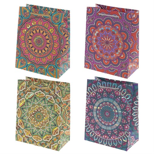 Пакет подарочный (бумага, плотность 210г/м2, блок 12шт,Блок - вид), L18 W10 H23 см, 4в. - фото 384065