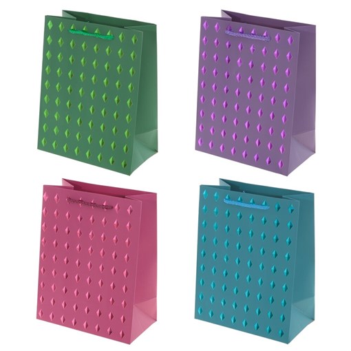 Пакет подарочный (бумага, плотность 210г/м2, блок 12шт,Блок - вид), L18 W10 H23 см, 4в. - фото 384085