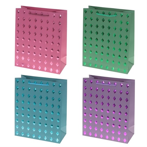 Пакет подарочный (бумага, плотность 210г/м2, блок 12шт,Блок - вид), L26 W12 H32 см, 4в. - фото 384090