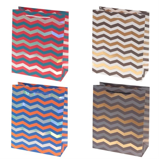 Пакет подарочный (бумага, плотность 210г/м2, блок 12шт,Блок - вид), L26 W12 H32 см, 4в. - фото 384100