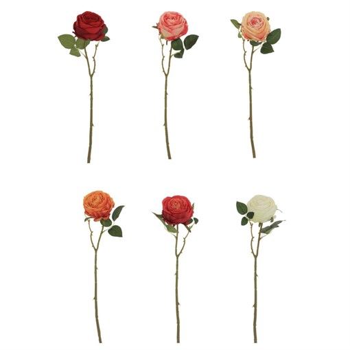 Цветок искусственный "Роза", L15 W10 H63 см, 6в. - фото 384700