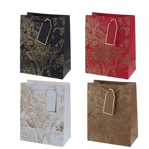 Пакет подарочный (бумага, плотность 210г/м2, блок 12шт), L18 W10 H23 см, 4в. - фото 384750