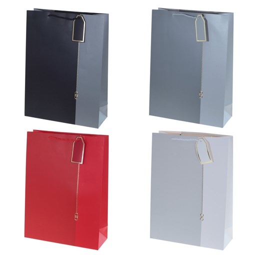 Пакет подарочный (бумага, плотность 210г/м2, блок 12шт), L31 W12 H42 см, 3в. - фото 384775