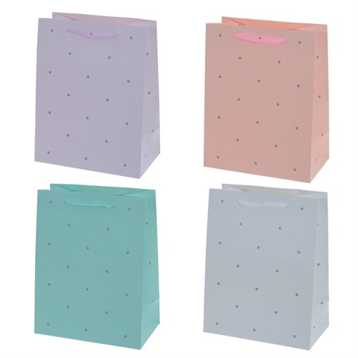 Пакет подарочный (бумага, плотность 210г/м2, блок 12шт), L18 W10 H23 см, 4в. - фото 384794