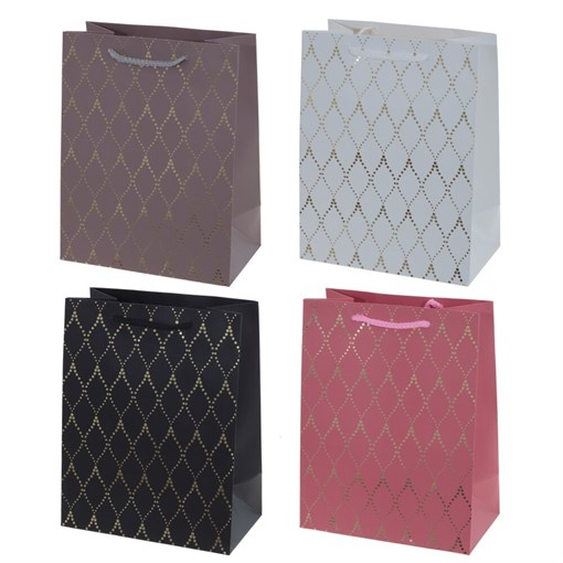 Пакет подарочный (бумага, плотность 210г/м2, блок 12шт), L18 W10 H23 см, 4в. - фото 384824