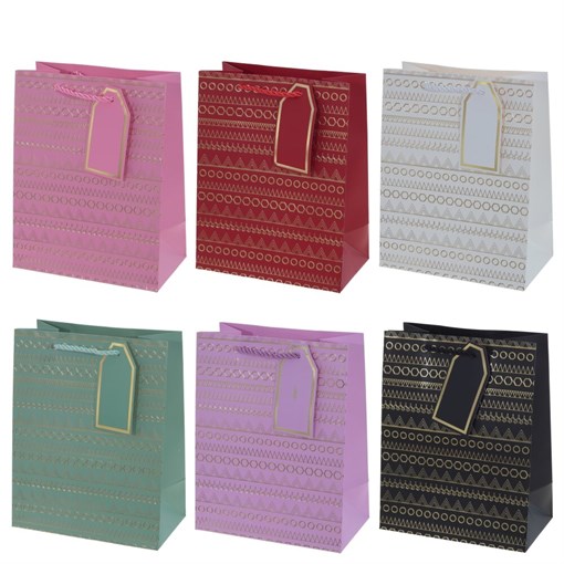 Пакет подарочный (бумага, плотность 210г/м2, блок 12шт), L18 W10 H23 см, 6в. - фото 384829