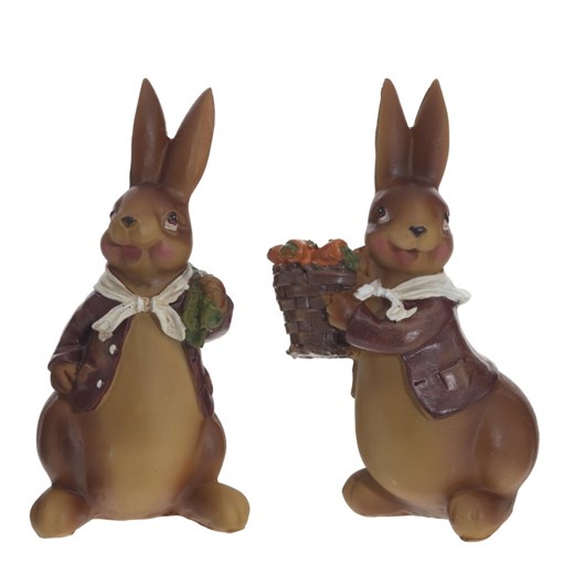 Фигурка декоративная "Заяц", L6,5 W7 H12,5 см, 2в. - фото 385387