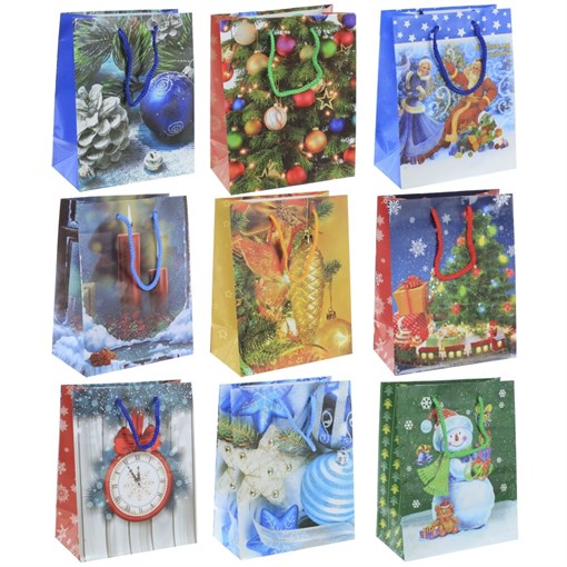 Пакет подарочный,  L18 W10 H22 см, (в ассорт.) - фото 385637