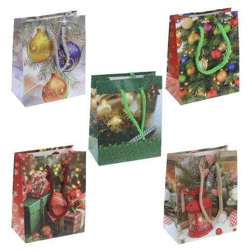 Пакет подарочный,  L11 W6 H14 см, (в ассорт.) - фото 385665