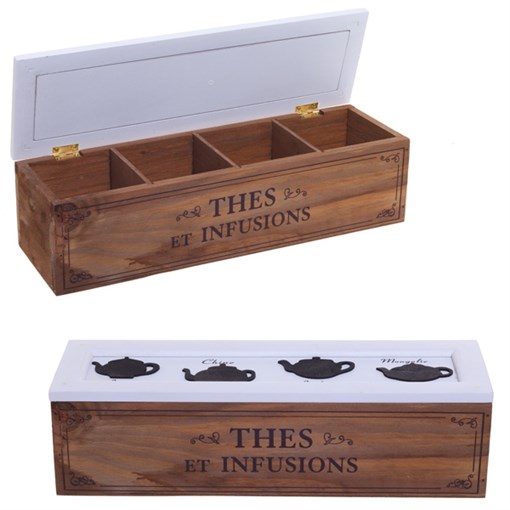 Шкатулка для чайных пакетиков, L30 W10 H9 см - фото 386094