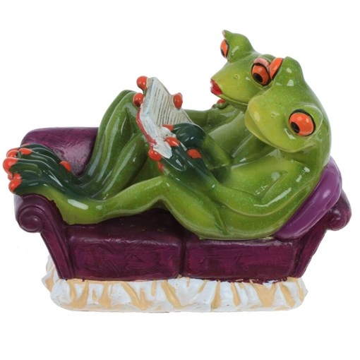 Фигурка декоративная "Лягушки на диване", L15 W8 H10 см - фото 386165