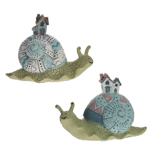 Фигурка декоративная "Улитка", L12 W5,5 H8 см, 2в. - фото 386233