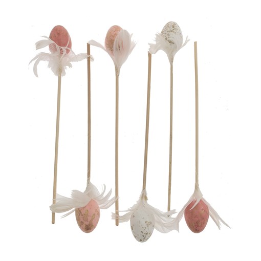 Изделие декоративное (вставка) "Яйцо пасхальное" (4*3), набор из 6-ти шт, L11 W5 H27 см - фото 386474